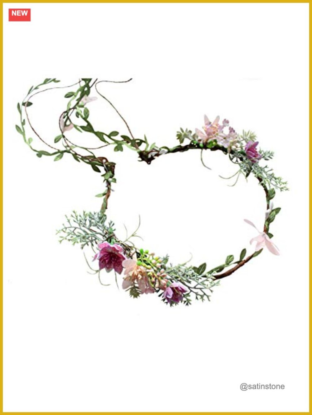 Boho Flower Crown Headband Floral Halo Hair Accessory Wedding Festival